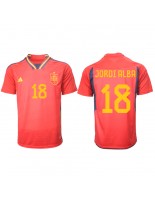Španělsko Jordi Alba #18 Domácí Dres MS 2022 Krátký Rukáv